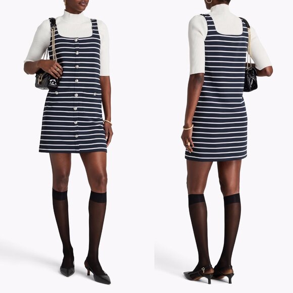Veronica Beard Dresses & Skirts - NWT New $398 Veronica Beard Tibbie Stripe Knit Mini Dress Size L